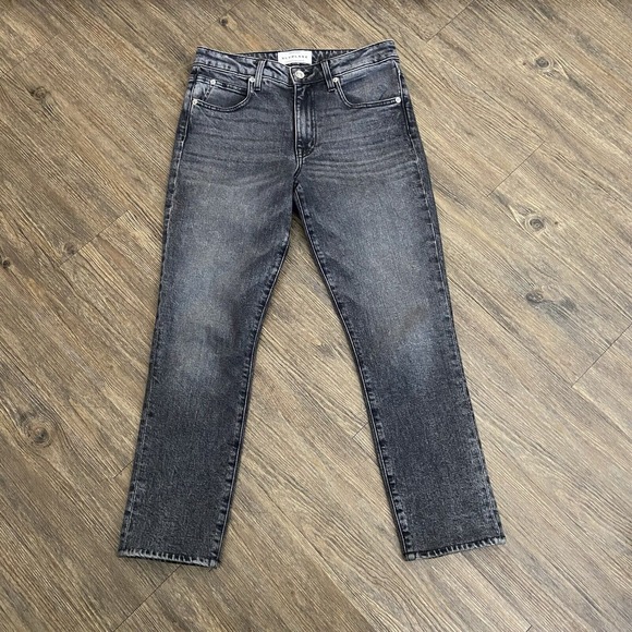 SLVRLAKE Denim - SLVRLAKE Lou Lou Slim Straight Jeans In‎ River Moon Grey Wash Size 26
